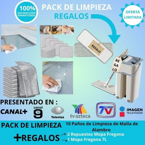 Pack 10 Paños de Limpieza de Malla de Alambre + REGALOS